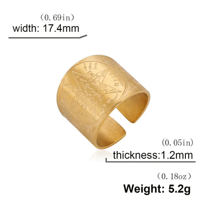 Bague Pentagramme Wicca – Amulette Géométrie Sacrée