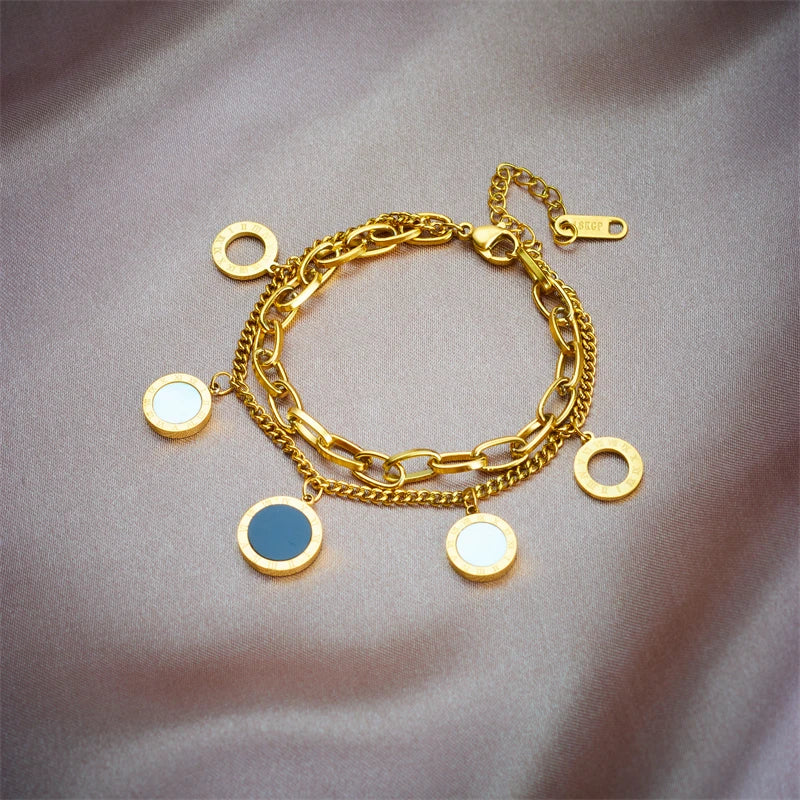 Bracelet Femme Croix & Cœur – Plaqué Or