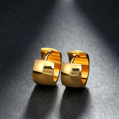 Boucles d’Oreilles Créoles Dorées Femme – Acier Inoxydable