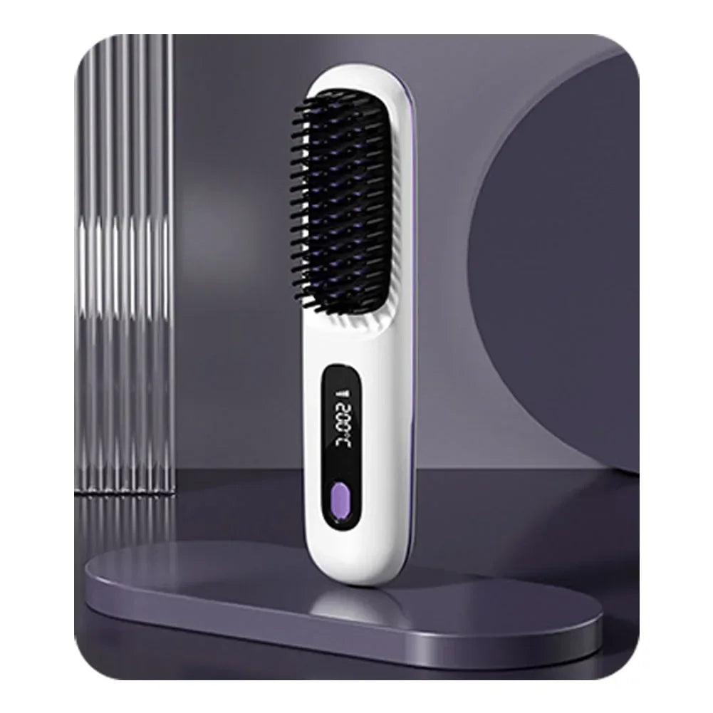 Brosse Lissante Chauffante USB – Lisseur Cheveux Portable