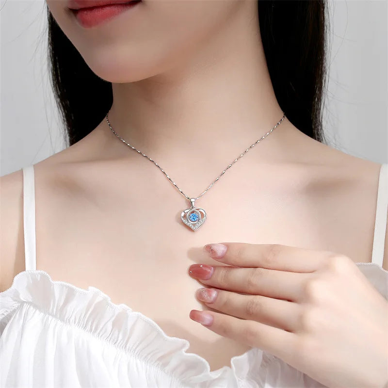 Coffret Bijoux Cœur Bleu – Collier & Bracelet Élégant