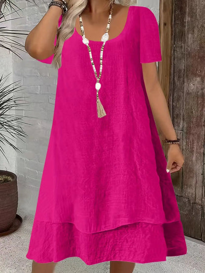 Robe Femme Casual Double Couche – Coupe Ample, Légère & Confortable