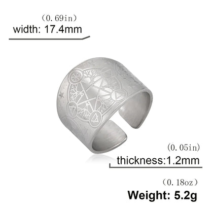 Bague Pentagramme Wicca – Amulette Géométrie Sacrée