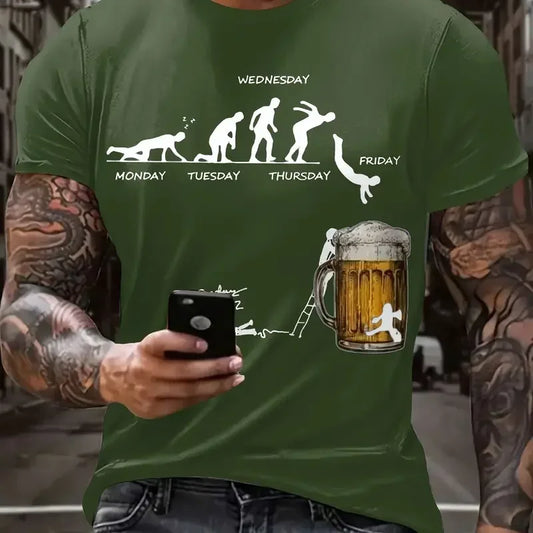 T-shirt Homme Bière Wednesday – Graphique Fête 100% Coton