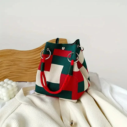 Sac Seau Crochet Multicolore – Style Rétro Bohème