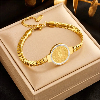 Bracelets chic avec pendentif– Acier Titane