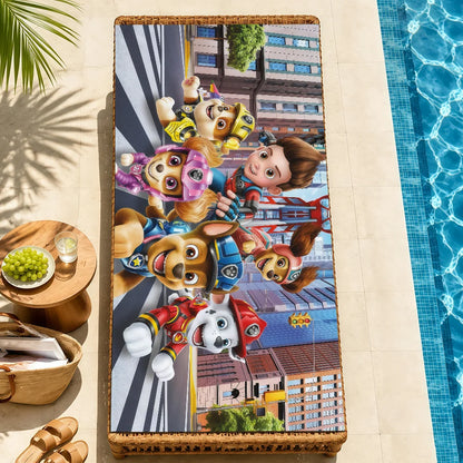 Serviette Enfant Motif Chien Dessin Paw Patrol – Plage, Bain & Piscine