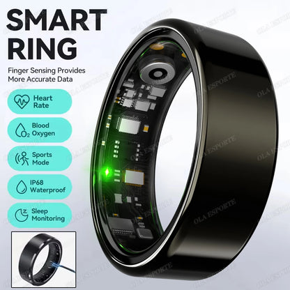 Bague Connectée R09 – Suivi Activité, Fréquence Cardiaque & Boîtier de Charge