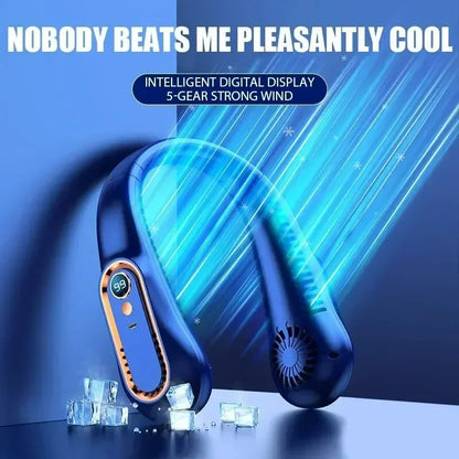 Ventilateur de Cou Sans Pales – USB Rechargeable & Silencieux