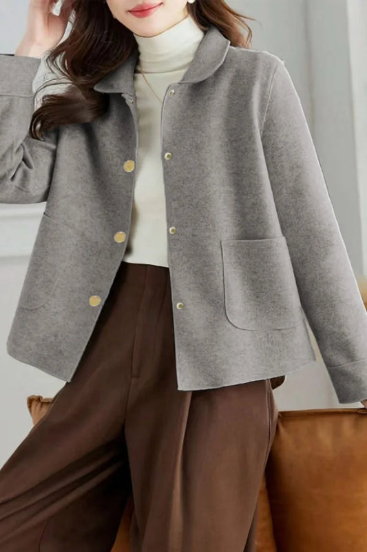 Manteau femme chic 🧥 – Laine courte & col élégant
