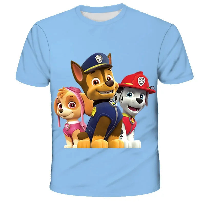 T-shirt Enfant Motif Chien Paw Patrol – Manches Courtes, Style 3D