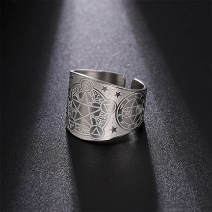 Bague Pentagramme Wicca – Amulette Géométrie Sacrée