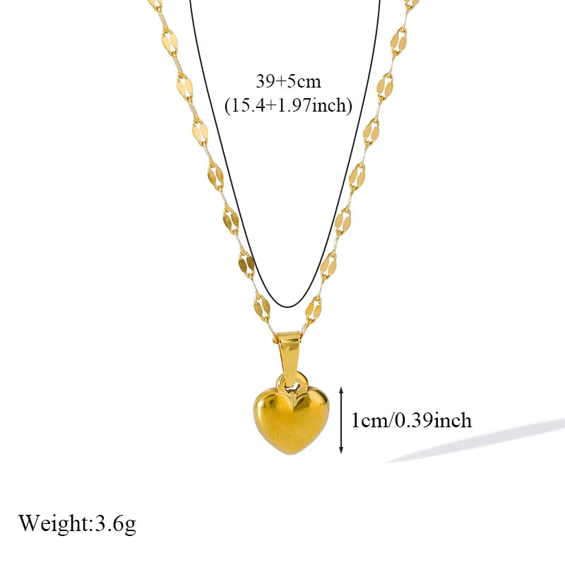 Set Bijoux Cœur Femme – Collier, Bracelet & Boucles Plaqué Or 18K