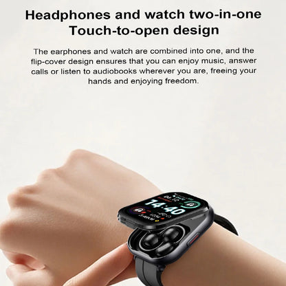 Montre Connectée 2-en-1 avec Écouteurs Bluetooth – Écran HD & Modes Sport