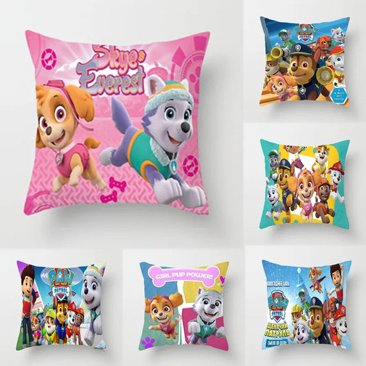 Taie d'Oreiller Paw Patrol avec Figurines de Chien de Dessin Animé pour Enfant, Cadeau d'Anniversaire, Voiture, Canapé, Décoration de Maison