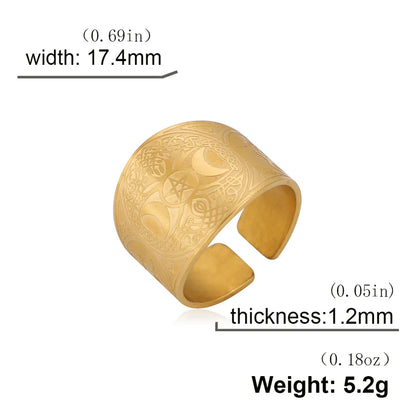 Bague Pentagramme Wicca – Amulette Géométrie Sacrée