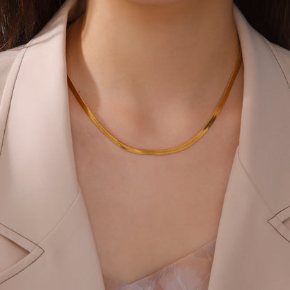 Collier Chaîne Serpent Acier Inoxydable – Plaqué Or Unisexe