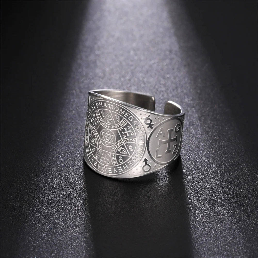 Bague Pentagramme Wicca – Amulette Géométrie Sacrée