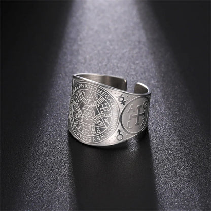 Bague Pentagramme Wicca – Amulette Géométrie Sacrée