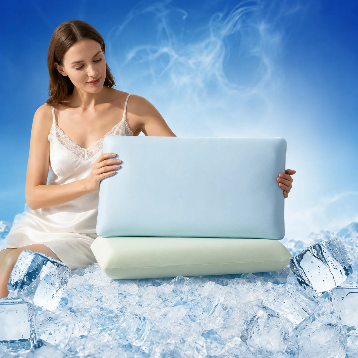 Taie d’Oreiller Rafraîchissante Ice Silk – Housse Été Lavable