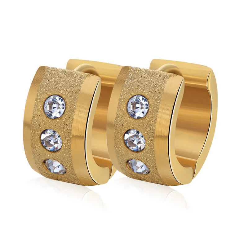 Boucles d’Oreilles Créoles Dorées Femme – Acier Inoxydable