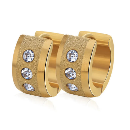 Boucles d’Oreilles Créoles Dorées Femme – Acier Inoxydable