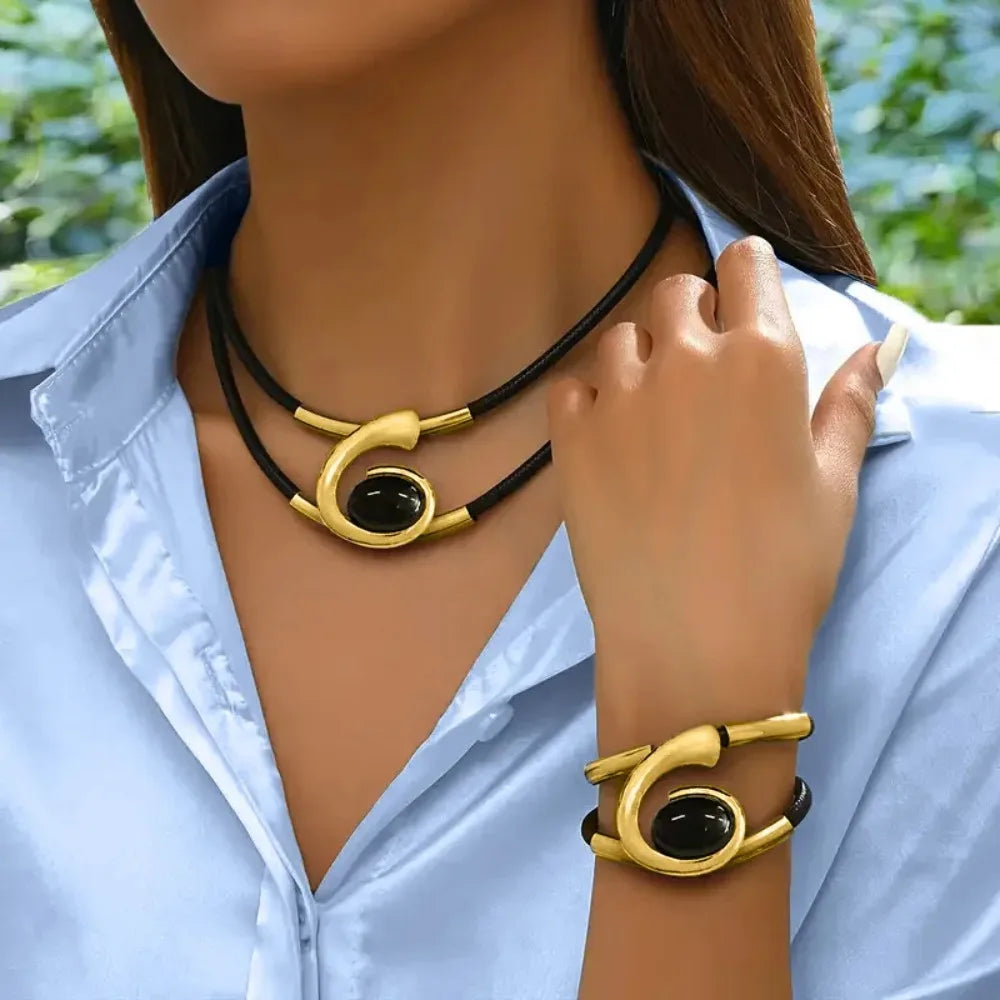 Ensemble Bohème Spirale – Collier & Bracelet Ethnique