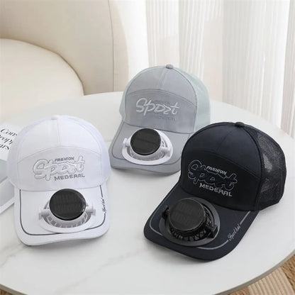 Casquette Ventilateur Solaire & USB Rechargeable – Été & Extérieur