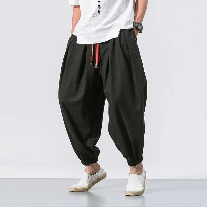 Pantalon Harlan Homme 🧘‍♂️ Style Chinois & Japonais – Confort Ice Silk