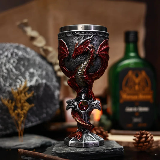 Coupe médiévale décoration dragon 🐉  en inox & résine GTIJARA