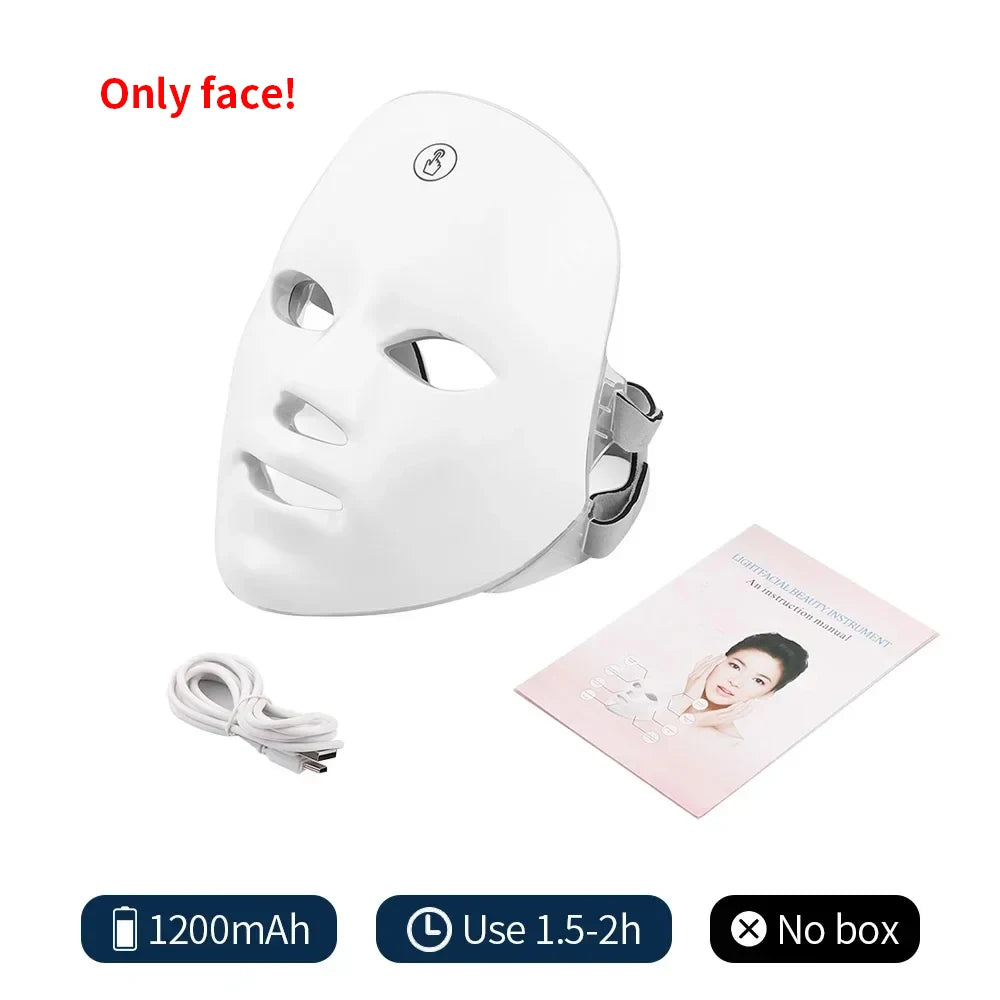 Masque LED Visage 7 Couleurs,Photonique, Rechargeable