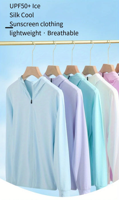 Veste UV Femme Ice Silk UPF 50+ – Légère, Zippée & Respirante