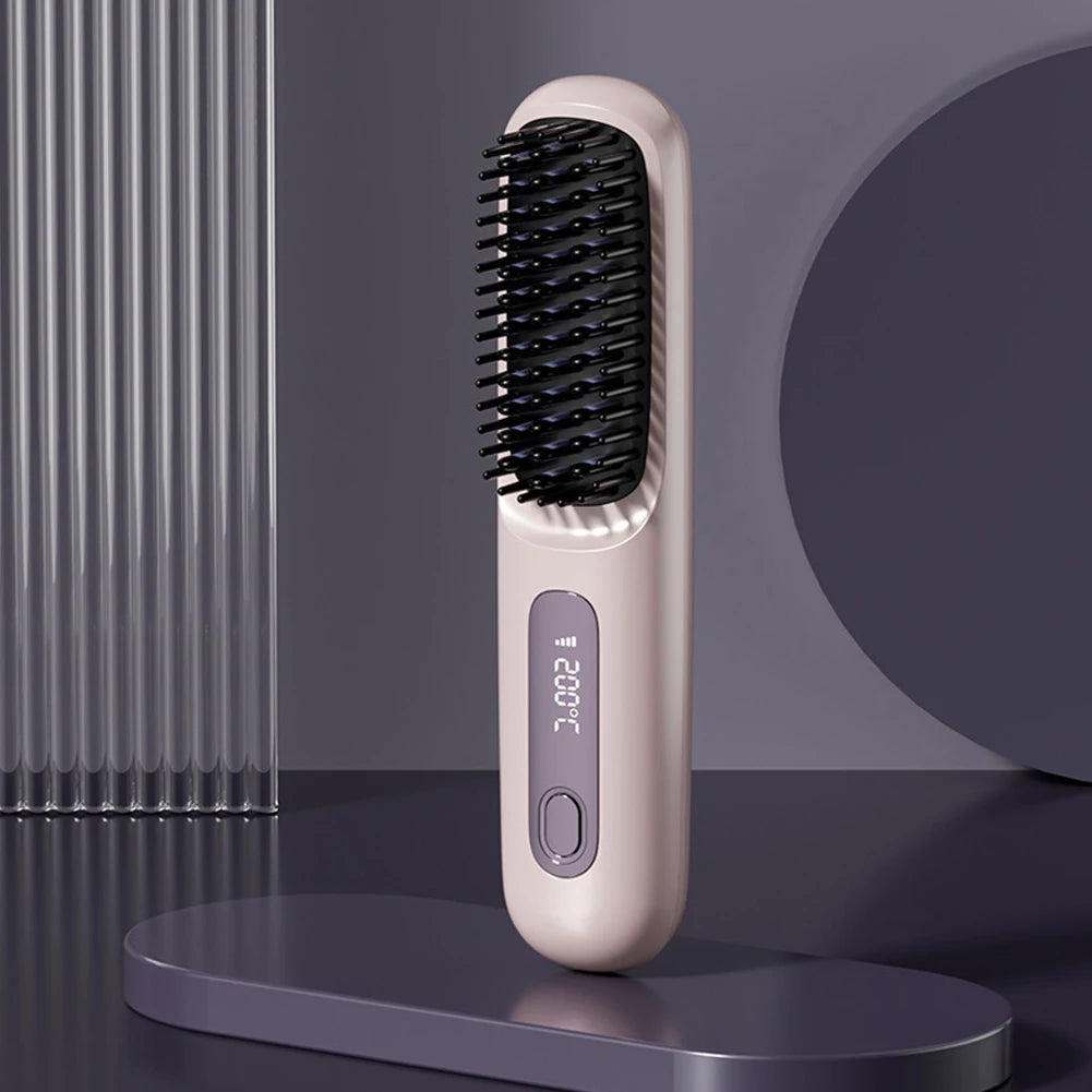 Brosse Lissante Chauffante USB – Lisseur Cheveux Portable