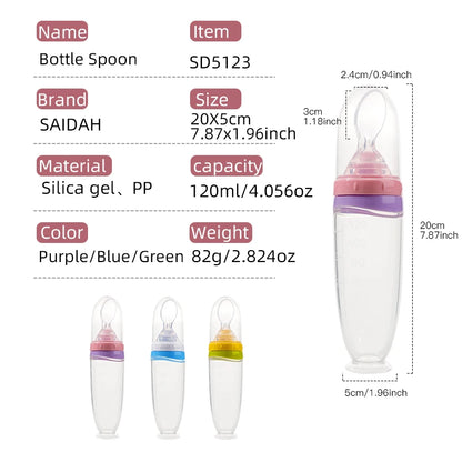 Cuillère Silicone Bébé 120ml – Alimentation Facile & Sécurisée
