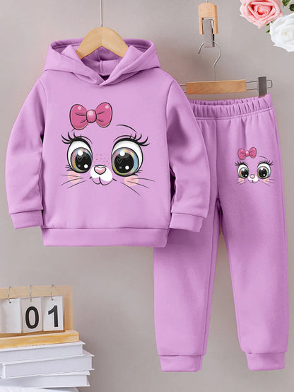 Ensemble sport fille 2 pièces – Sweat à capuche & pantalon chaud