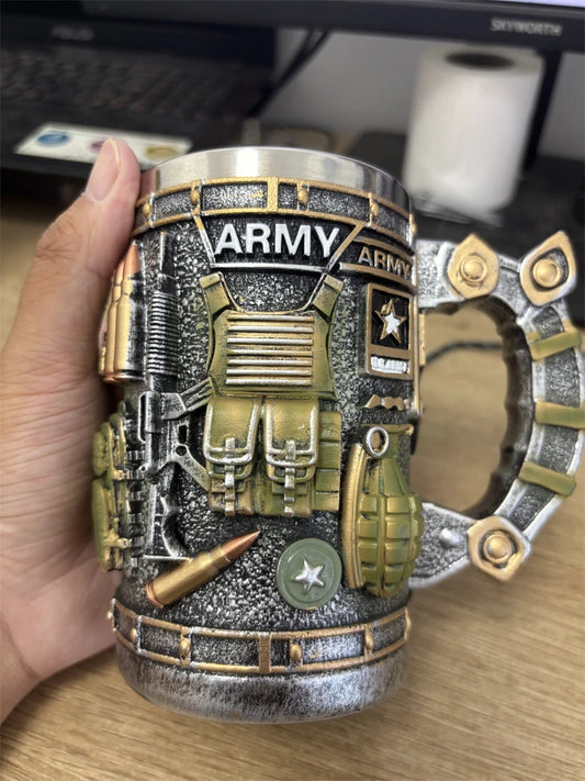 Mug militaire 3D 🪖 – Tasse armée artisanale, cadeau vétéran