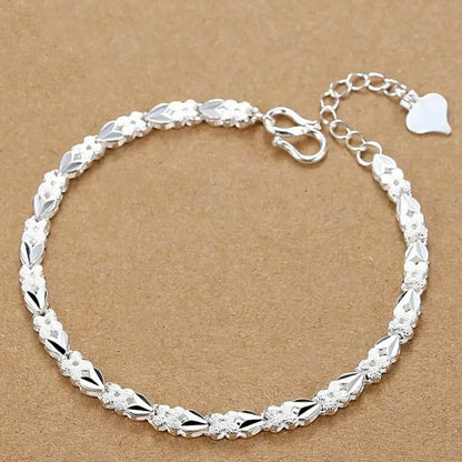 Bracelet Cœur Argent 925 Style – Chaîne Ajustable Femme