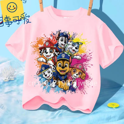 T-shirt Enfant Paw Patrol / Pat’ Patrouille – Manches Courtes Coton Été