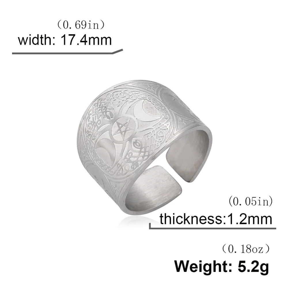 Bague Pentagramme Wicca – Amulette Géométrie Sacrée