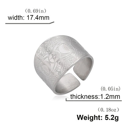 Bague Pentagramme Wicca – Amulette Géométrie Sacrée