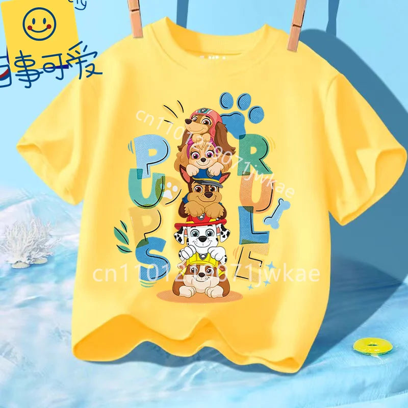 T-shirt Enfant Paw Patrol / Pat’ Patrouille – Manches Courtes Coton Été