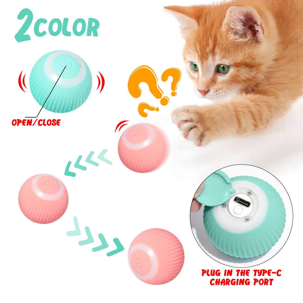 Jouet de balle électrique pour chat, intelligent à roulement automatique,interactif,auto-mobiles