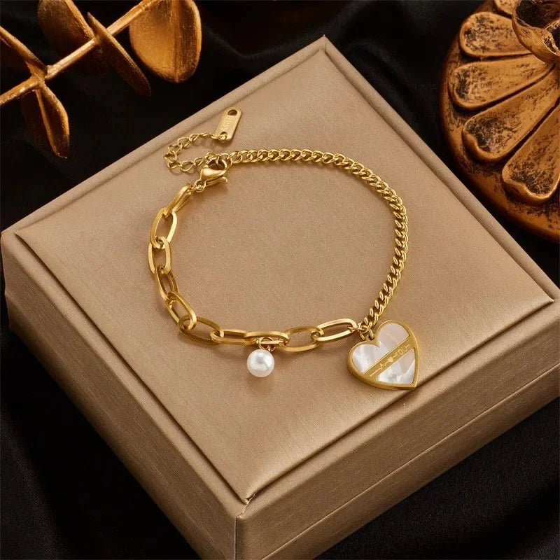 Bracelets chic avec pendentif– Acier Titane