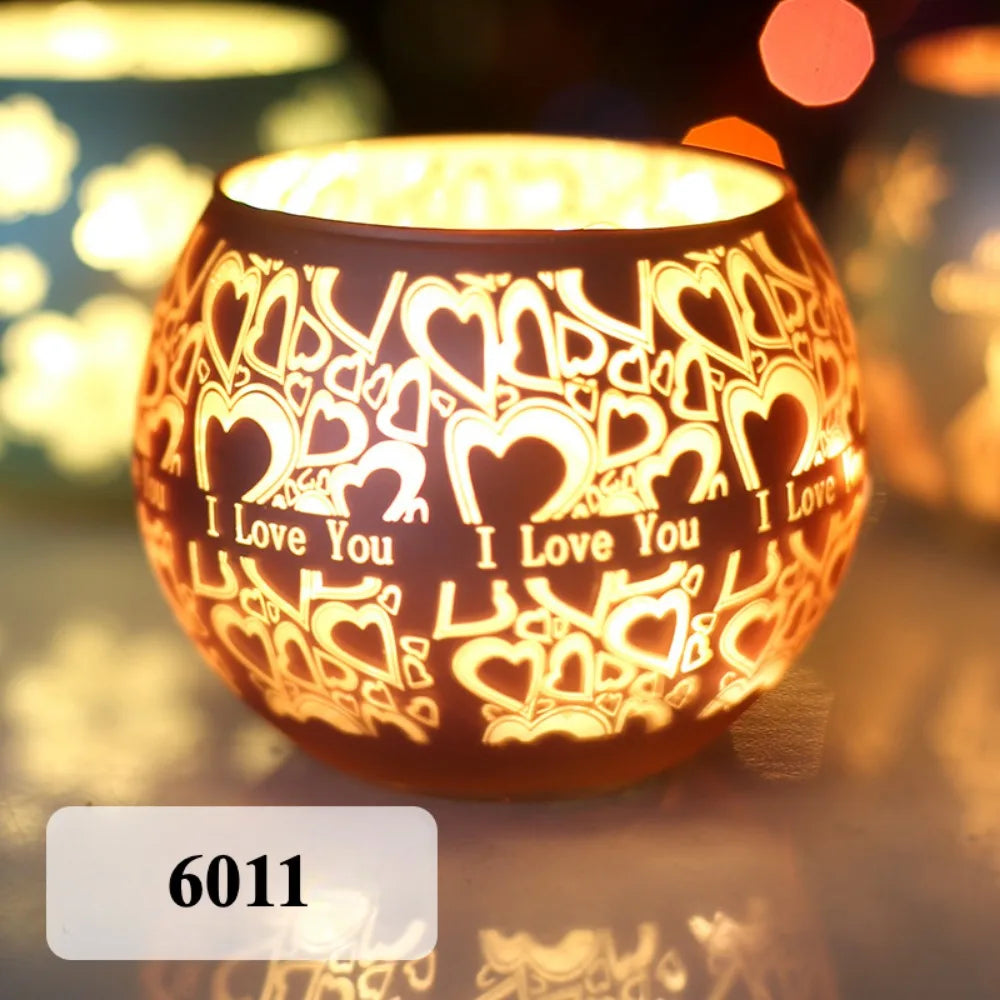 Photophore Étoilé 🎄 Verre Coloré pour Bougie & Déco Noël