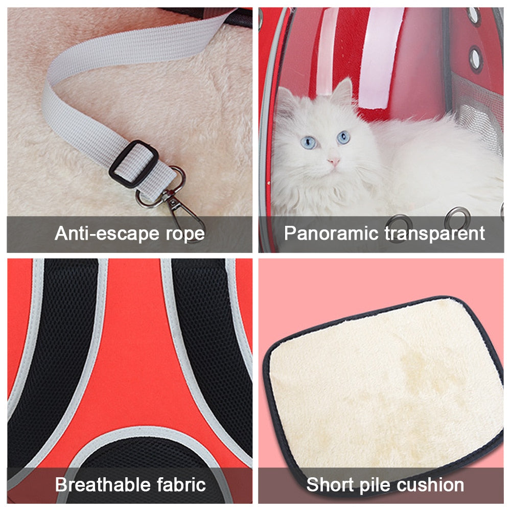 Sac à dos transparent pour animaux de compagnie, sac à dos respirant pour animal de compagnie, sac à capsule spatiale portable, sac de transport pour chiot et chat