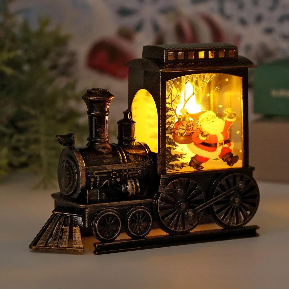 Lampe Train Vintage Noël 🚂 LED Décorative | Veilleuse Festive