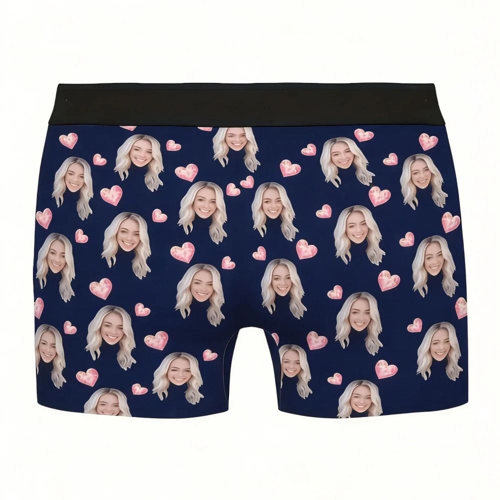 Boxer Homme Personnalisé Photo – Cadeau Drôle Saint-Valentin & Anniversaire