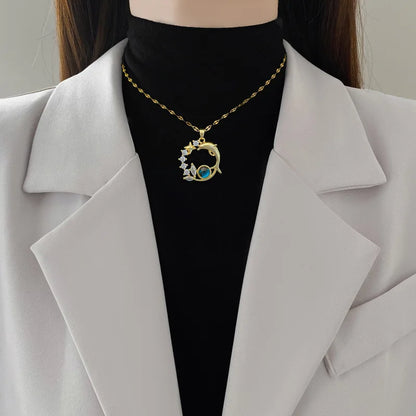Collier Y2K Étoile & Lune – Chaîne Plaqué Or