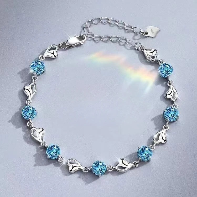 Coffret Bijoux Cœur Bleu – Collier & Bracelet Élégant
