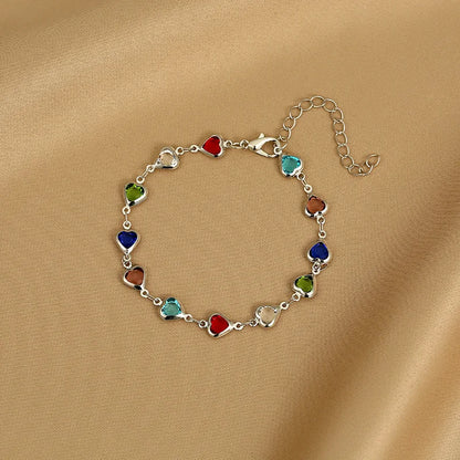 Bracelet Cœur  – Cristal Zircon-Plaqué Or Élégant